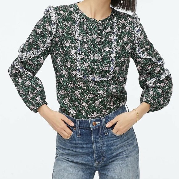 J. Crew Tops - J.CREW LIBERTY OF LONDON FLORAL PEASANT TOP